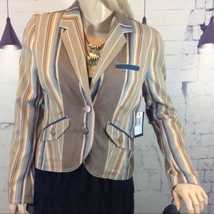 🆕 G.E.T. Striped Canvas Cotton Blazer